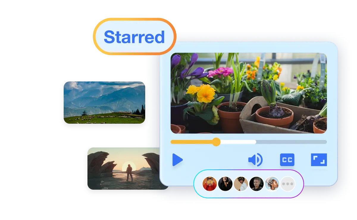 Seamless teamwide access in Visla’s media sharing for teams. Starred media is instantly available for all team members.
